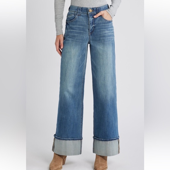 Wit & Wisdom Denim - NWT Wit & Wisdom Ab Solution Skyrise Wide Leg Jeans in Mid Blue Artisanal 16